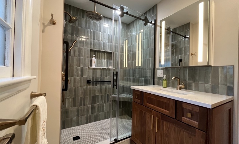A Shower That Steals the Show Bathroom near Ann Arbor Michigan